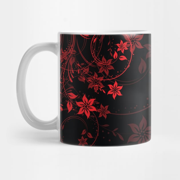 Red classy flower pattern by SeriousMustache